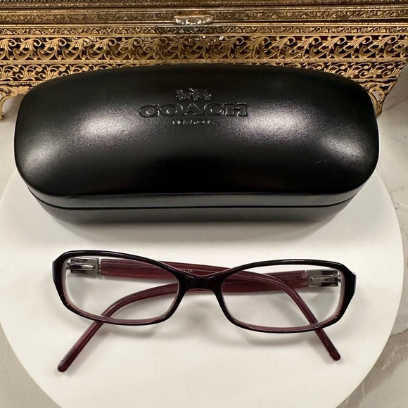 Coach - Rx - Pinkish-Purple Eyeglass Frames EUC, w Coach Black Leather Hard-Case - Picture 15 of 17